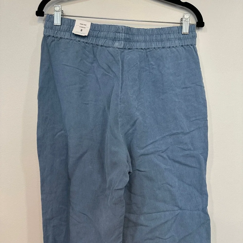 J Mclaughlin Sunny Pant Small NWT $158 Linen Drawstring Pull On Chambray Blue